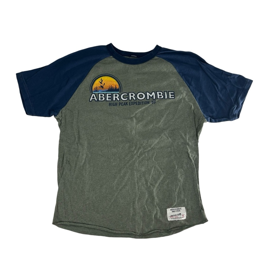 Vintage‎ Abercrombie And Fitch Shirt Mens XL Grey Blue Two Tone Y2K 90s Nature